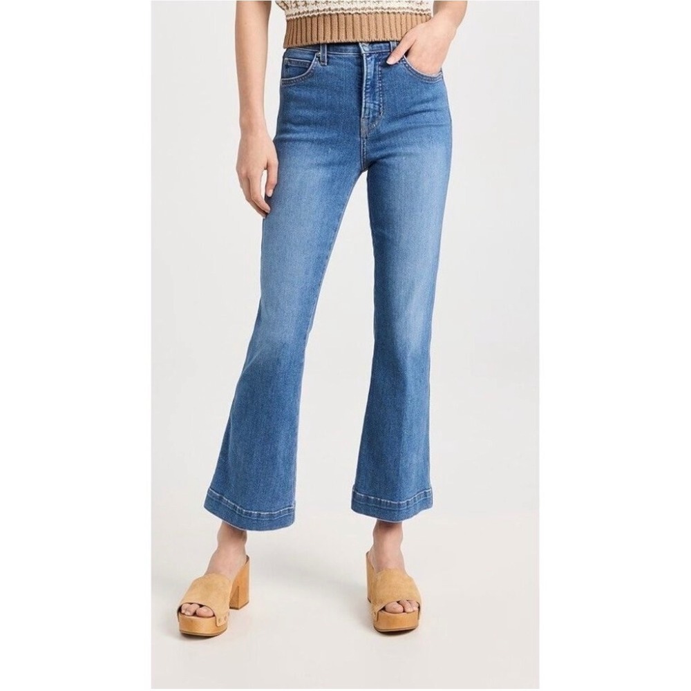 Veronica Beard Carson Ankle Flare High Rise jeans 26 tide down casual boho denim